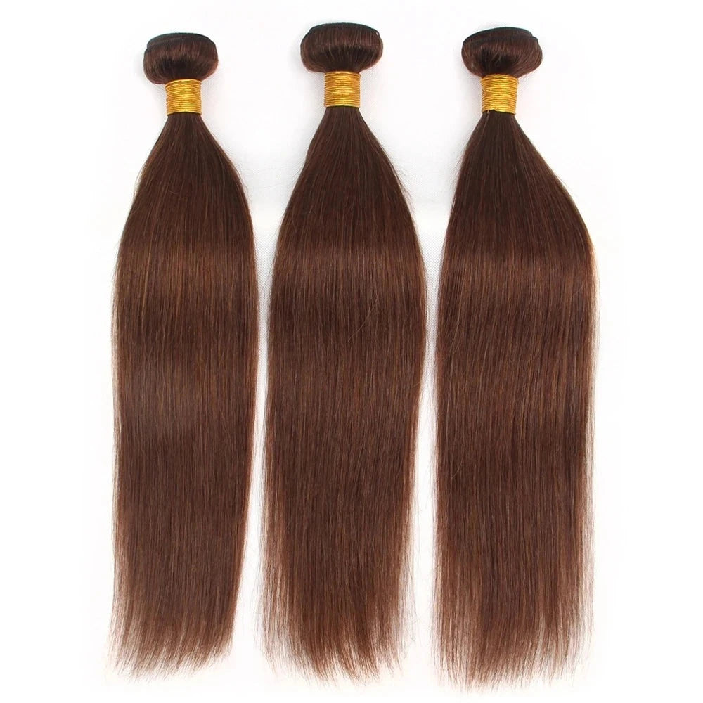 Light Brown Straight Human Hair Bundles