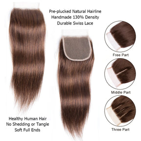 Transparent Lace Closure Straight Remy Human Hair