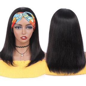 Headband Wig Human Hair Bone Straight