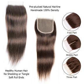 Transparent Lace Closure Straight Remy Human Hair