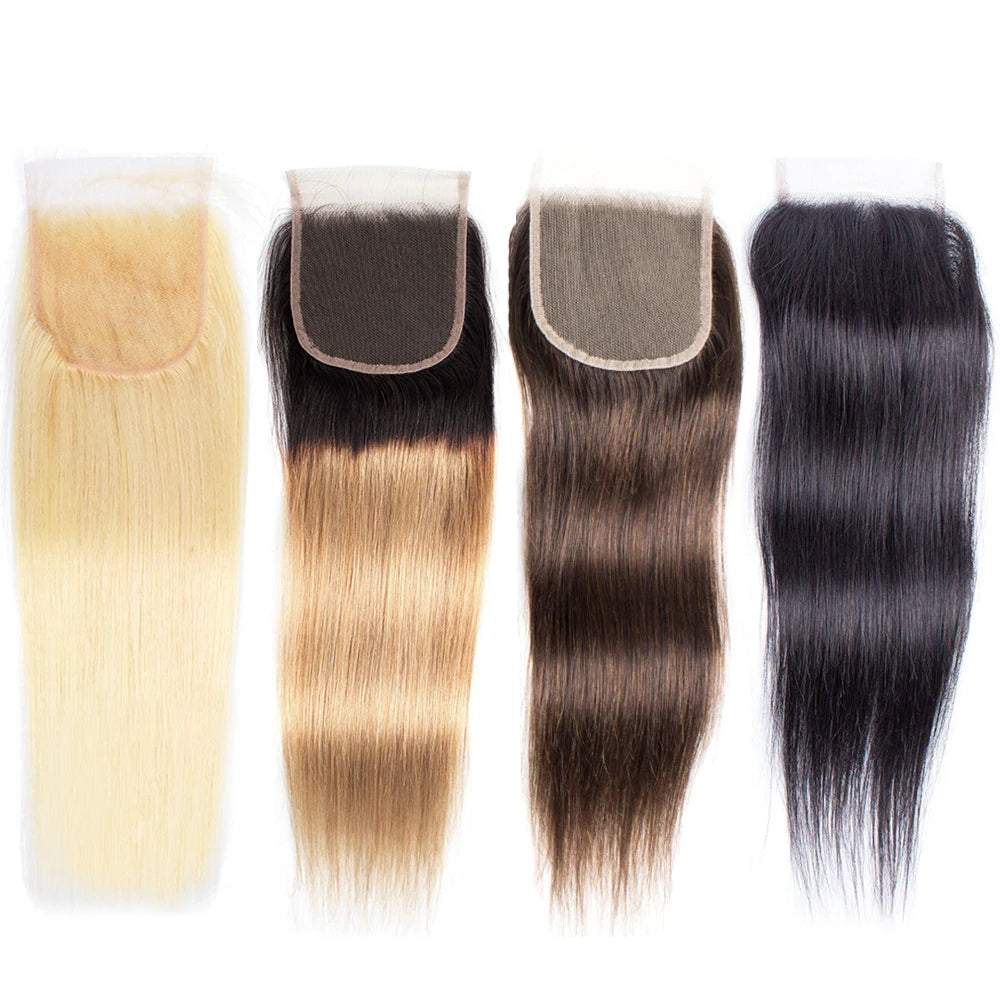 Transparent Lace Closure Straight Remy Human Hair